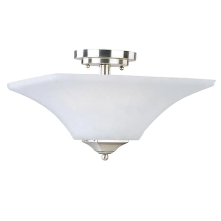 Aurora 2-Light 13 Wide Satin Nickel Semi-Flush Mount Light